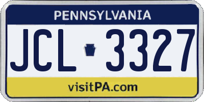 PA license plate JCL3327