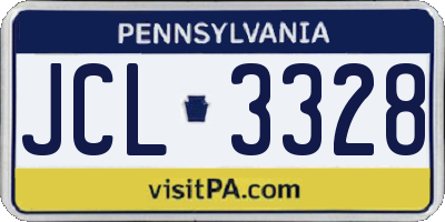 PA license plate JCL3328