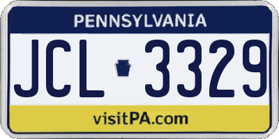 PA license plate JCL3329