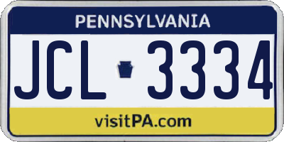 PA license plate JCL3334