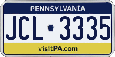 PA license plate JCL3335