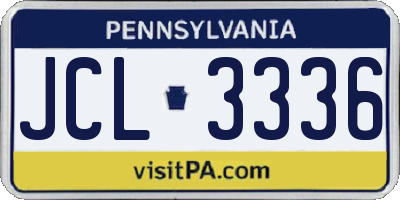 PA license plate JCL3336