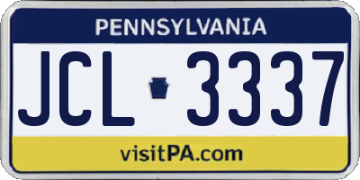 PA license plate JCL3337