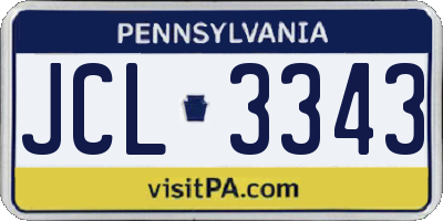 PA license plate JCL3343