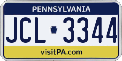PA license plate JCL3344