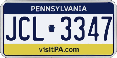 PA license plate JCL3347