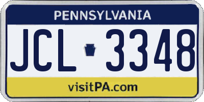 PA license plate JCL3348