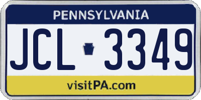 PA license plate JCL3349