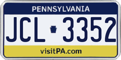 PA license plate JCL3352