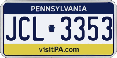 PA license plate JCL3353
