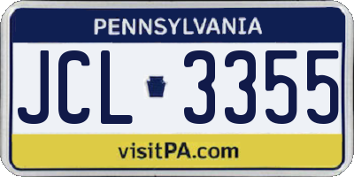 PA license plate JCL3355
