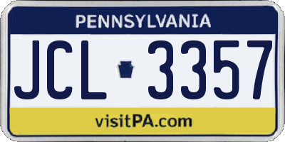 PA license plate JCL3357