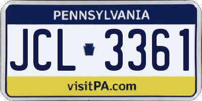 PA license plate JCL3361