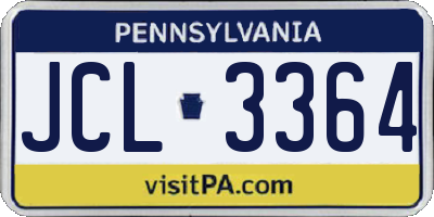 PA license plate JCL3364