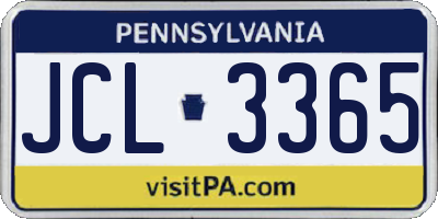PA license plate JCL3365