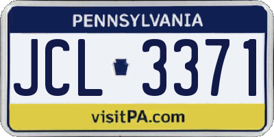 PA license plate JCL3371