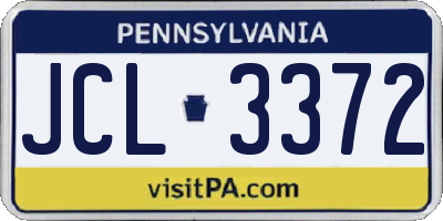 PA license plate JCL3372
