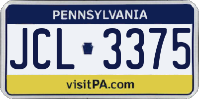 PA license plate JCL3375