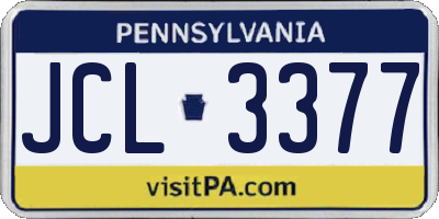 PA license plate JCL3377