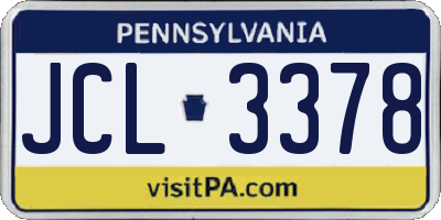 PA license plate JCL3378