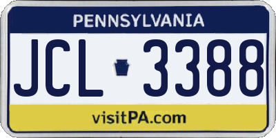 PA license plate JCL3388
