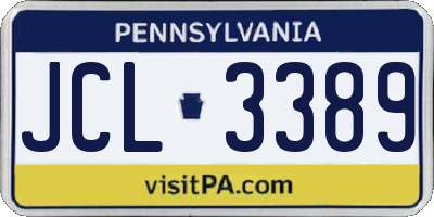 PA license plate JCL3389