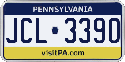 PA license plate JCL3390