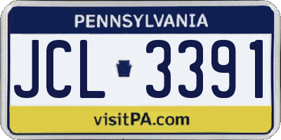 PA license plate JCL3391
