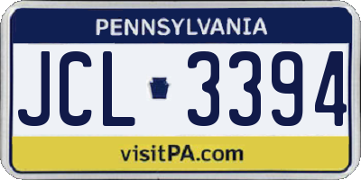 PA license plate JCL3394