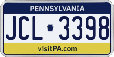 PA license plate JCL3398