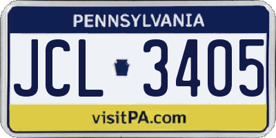 PA license plate JCL3405