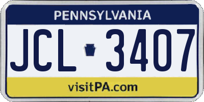 PA license plate JCL3407