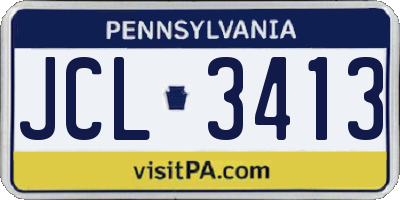 PA license plate JCL3413