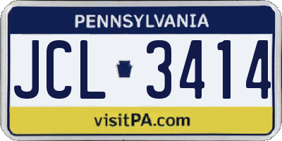 PA license plate JCL3414