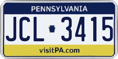 PA license plate JCL3415
