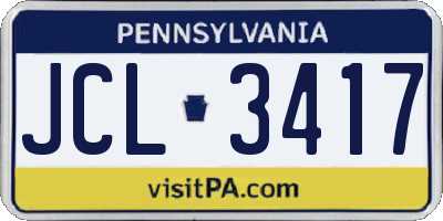 PA license plate JCL3417