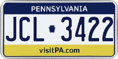 PA license plate JCL3422