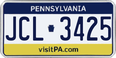 PA license plate JCL3425