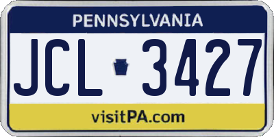 PA license plate JCL3427