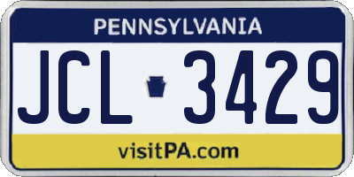 PA license plate JCL3429