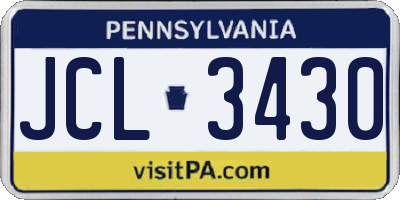 PA license plate JCL3430
