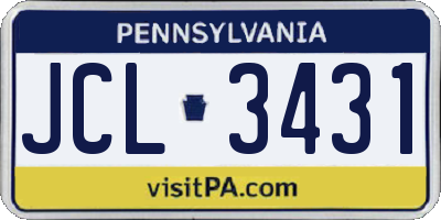 PA license plate JCL3431