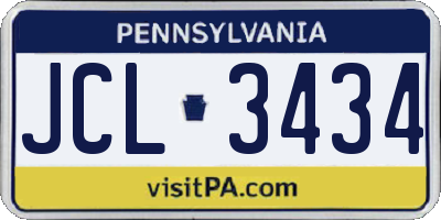 PA license plate JCL3434