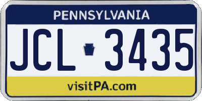 PA license plate JCL3435