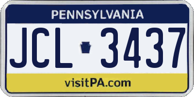 PA license plate JCL3437