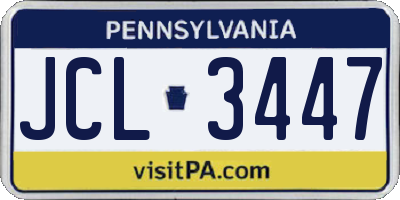 PA license plate JCL3447