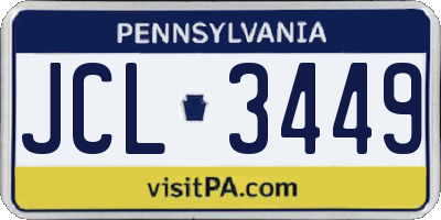 PA license plate JCL3449