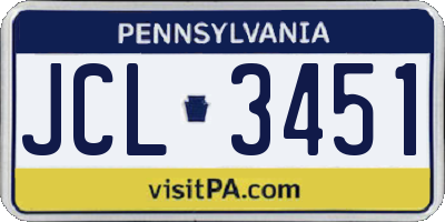 PA license plate JCL3451