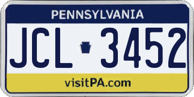 PA license plate JCL3452
