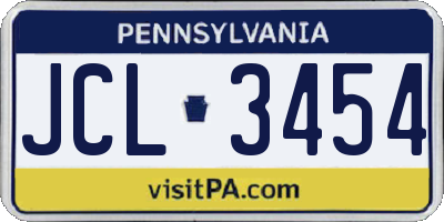 PA license plate JCL3454